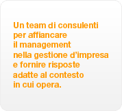 Un team di consulenti per affiancare il management nella gestione d'impresa e fornire risposte adatte al contesto in cui opera.